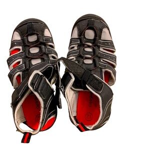Cat & Jack | Red Gray Black Hiking Ssndals Water Shoes Sandals Boys SIZE 12